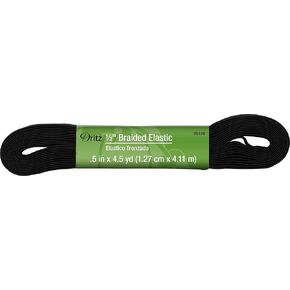 Dritz 1/2", Black Braided Elastic