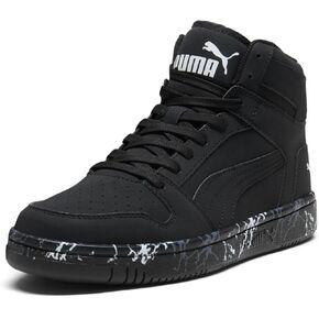 PUMA Men's Rebound Layup Sneaker Black Black White, 11