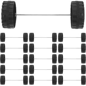 EXCEART Black Plastic Car Wheel Model 1 Set Small Wheels Replacement Accessories Wheels Shafts Axle Model Car Tire Wheels
