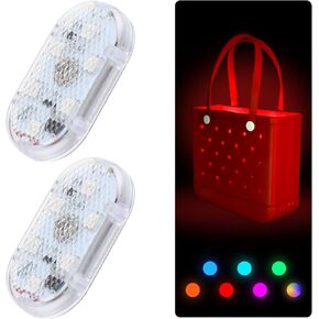 Aiersa LED Light لإكسسوارات حقيبة Bogg ، 7 ألوان التحكم في اللمسات القابلة لإعادة الشحن ، وتثبيت سهلة ، 2 عبوة