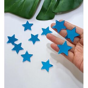 30pcs خياطة على مرآة النجوم الاكريليك ، والفراغات النجوم الأكريليك ، والخرز المرآة الأكريليك ، والخياطة على أحجار الراين مع 2 ثقوب (3 سم ، مرآة فضية)