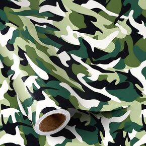 RUSPEPA WOODLAND CAMO RAPP LOPER LOPE للرجال ، لفة مصغرة ، صيد غابات التمويه ، ورقة غلاف غلاف للهدية مثالية لعيد الميلاد ، حفلة ذات طابع عسكري ، يوم المحاربين القدامى ، في الهواء الطلق ، 17 بوصة × 16.4 قدم