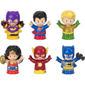 Fisher-Price Little People Toddler Toys DC Super Friends Friends-Laitting Figure Pack Pack من 6 أحرف للتظاهر بعمر 18 شهرًا