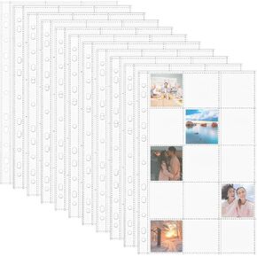 100 Pack Photes Photo Slide Pages تحتفظ بقطعة 35 مم شرائح 1500 شريحة صور صفحة صور لثلاثة أو 4 رنين موثق تحمل 1500 2 × 2 بوصة