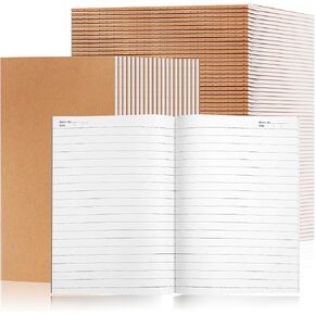 30Pack Lined Kraft Notebooks, 8.3x5.5 Inch A5 Small Travel Journals Notebooks Bulk, 80GSM, 60 Pages/30 Sheets A5 Subject Notebooks Traveler Journal Set for Writing School Office Supplies