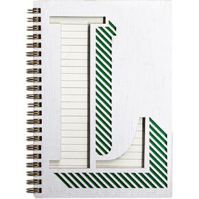 Home Collective Home - Monogram Notes ، Wood Cover College المحكم ، المخطط اليومي ، 100 صفحة مبطنة مثالية للكتابة ، مذكرات السفر ودفتر الملاحظات للرجال والنساء ، هدايا التخرج (K)