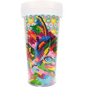 Pigpigboss Cat Diamond Paint Plastic Pumbler ، 16 أوقية من الماس ، كوب بلاستيكي ، طلاء قطط حيوان مع الماس للبهلوان للثلج على ماء القهوة الماس كوب الفن للمبتدئين للبالغين
