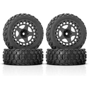 4pcs RC عجلات وإطارات ARRMA 1/18 TYPHON GROM RC CRAWLER CAR ، RC BUGGY WHEELS & RUBBER