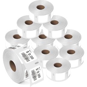 L LIKED 7500 Count Square Label 1" x 1" for QR Codes, Multipurpose Labels, Compatible with Zebra & DYMO 4XL 30332 (10 Rolls)