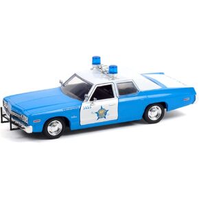 Greenlight 1974 Dodge Monaco Blue and White CPD Chicago Mostme (ILLINOIS) Series Hot Pursuit Series 1/24 DIECAST MODEL CAR
