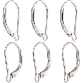 Beebeecraft 1 Box 8pcs leverback arkring النتائج 925 Sterling Silver Clasp Clasp Hooks Dangle Ear Wire مع ثقب 1.8 مم لصنع المجوهرات DIY