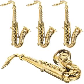 4 Pcs Big Saxophone Mold Gold Decor Mini Saxophone Kids Toy Instruments Saxophone Model for DIY Crafting DIY Crafts Saxophone Models Music Trumpet Child Decorate Plastic