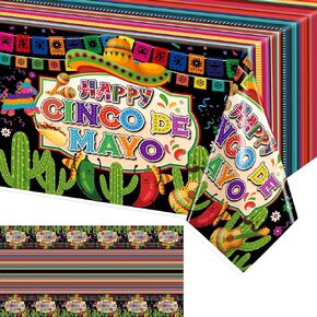 3 PCS Cinco de Mayo Tableroth ، Cinco de Mayo Table Clothing ، Cinco de Mayo Table Cover for Cinco de Mayo Party Decorting