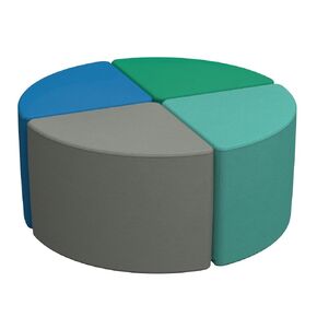 FDP Softscape Pie Ottoman ، مقاعد مرنة الرغوة الناعمة التعاونية ، أثاث Kid للفصول الدراسية الابتدائية ، مراكز التعلم أو المنزل ؛ Youth 16 "H (4 قطع) - معاصر