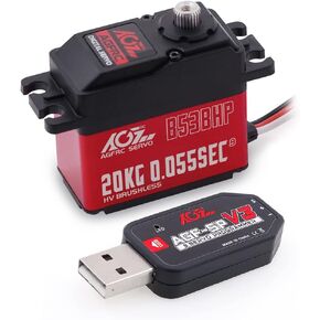 AGFRC B53BHP V2 0.055Sec High Speed Brushless Standard RC Servo and AGF-SPV3 Servo Programmer