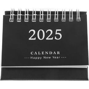 STOBOK Small Desk Calendar 2024-2025,monthly Desktop Standing Calendar from Jul.2024 to Dec.2025 Academic Year Flip Desk Calendars for Home Office School Black