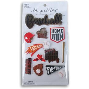 3D Baseball Stickers for Journaling, Scrapbooking, Cardmaking, Arts & Crafts - 12 Pieces