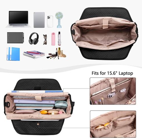 Fasrom Laptop Tote Bag for Women, 15.6 Inch Work Purse with Pockets, Professional Shoulder Bag for Office & Travel in Saudi Arabia