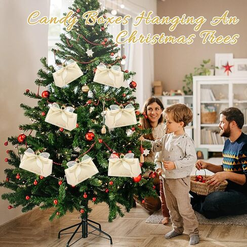 GLGHMH Wedding Candy Boxes, Beige Wedding Favor Boxes Chocolate Treat Gift Boxes,with Wooden Beads and Ribbon,for Wedding Bridal Shower Baptism Baby Shower Birthday Party Decoration Supplies(20pcs,S) in Saudi Arabia