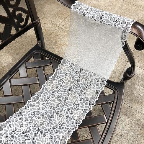 8 بوصة عريض الدانتيل الدانتيل النسيج الدانتيل الشريط الدانتيل للخياطة والملابس و DIY الحرف - 5 ياردات - 9221 (أسود) in Kuwait