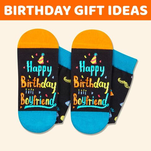 HAPPYPOP Birthday Gifts for Boyfriend Husband - Best Boyfriend Fiance Birthday Gift Ideas from Girlfriend Wife, Boyfriend Birthday Socks in Saudi Arabia