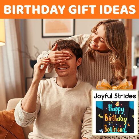 HAPPYPOP Birthday Gifts for Boyfriend Husband - Best Boyfriend Fiance Birthday Gift Ideas from Girlfriend Wife, Boyfriend Birthday Socks in Saudi Arabia