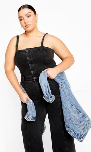 PLUS SIZE JUMPSUIT LILI IN BLUE WASH, SIZE 20 in Saudi Arabia