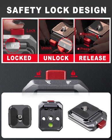 IFOOTAGE Action Camera Quick Release Set,Aluminium Alloy and PC,1/4" Screw Top Plate,Compatible with 38mm Acra Mount,Q38 SP in Saudi Arabia