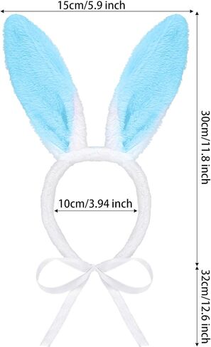Easter Dog Bunny Ears عصابة رئيس الرأس من أذن الأرنب لأذن أذن للحيوانات الأليفة إكسسوارات الأزياء المضحكة (الأزرق الأبيض) in Kuwait
