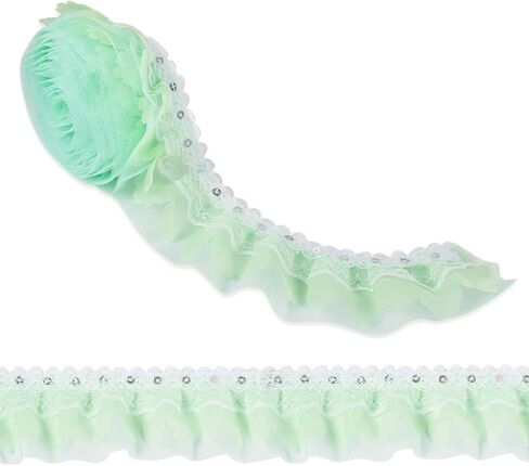 Fashewelry 2 طبقة urganza الدانتيل الأبيض تقليم 2.2 ياردة الشكوك الشكوك الشريط الدانتيل 2 بوصة القماش مطوي للخياطة الحرف الزفاف الزفاف in Kuwait