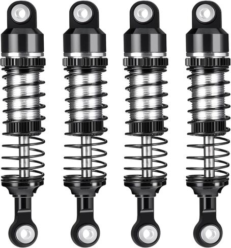 RCLIONS RC Car Shocks 53mm Oil Shock Absorber for Redcat Ascent 1/18th RC Crawler Car Upgrade Parts (Black) in Saudi Arabia