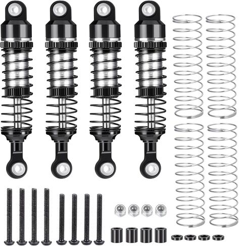 RCLIONS RC Car Shocks 53mm Oil Shock Absorber for Redcat Ascent 1/18th RC Crawler Car Upgrade Parts (Black) in Saudi Arabia