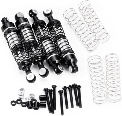 RCLIONS RC Car Shocks 53mm Oil Shock Absorber for Redcat Ascent 1/18th RC Crawler Car Upgrade Parts (Black) in Saudi Arabia