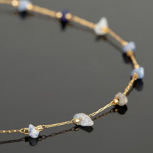 YOUBEIYEE 9.8 Feet Natural Raw Healing Stone Chains Bulk Gold Plated Stainless Steel Chain for Jewelry Making Paperclip Chain Roll with Lobster Clasps and Jump Rings for Bracelet Necklace DIY in Kuwait