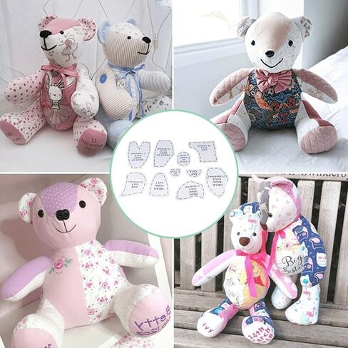 Memory Bear Template Ruler Set 10 Pcsdiy Acrylic Quilting Tools Reusable Bear Sewing Template Set Sewing Patterns Easy to Cut Easy to Follow 12 in for Home Cutting Quilting Art Craft (L 15inch) in Kuwait