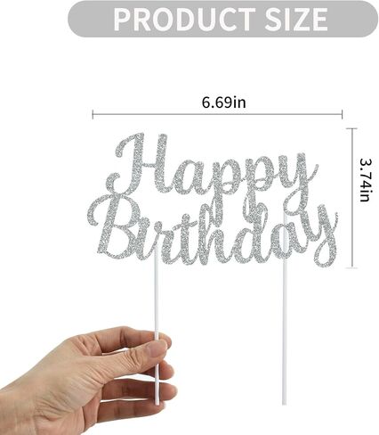 BEISHIDA Blue happy birthday Cake Topper, Happy Birthday Cake Bunting Decor,Birthday Party Decoration Supplies，Photo Booth Props in Saudi Arabia