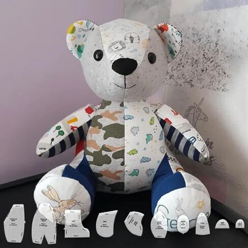Memory Bear Template Ruler Set 10 Pcsdiy Acrylic Quilting Tools Reusable Bear Sewing Template Set Sewing Patterns Easy to Cut Easy to Follow 12 in for Home Cutting Quilting Art Craft (L 15inch) in Kuwait