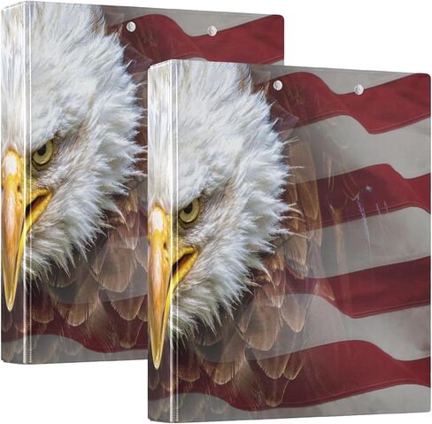 3 Ring Binder American Eagle Bald Flag 1.5 inch Binders Three Ring Binders with Clipboard Fit 8.5'' x 11'' Paper 3 Interior PVC Clear Pockets for Office Supplies in Saudi Arabia
