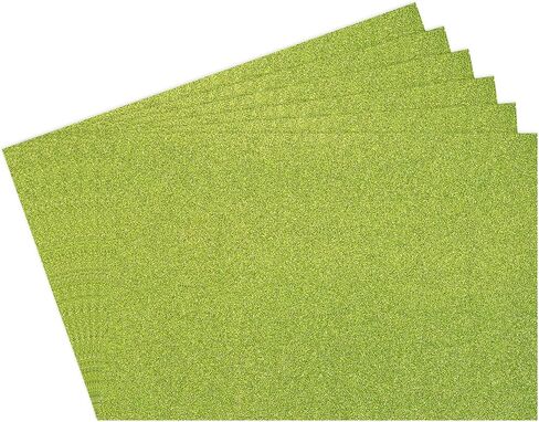 Rebower 6Pcs Foam Sheets Crafts Glitter Foam Arts Paper 12 x 8 x 5/64 Inch [for Crafts Project, Scrapbooking, DIY, Party Handicraft, Costumes]-30cm x 20cm x 2mm / Green in Saudi Arabia