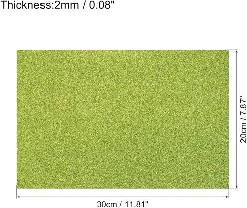 Rebower 6Pcs Foam Sheets Crafts Glitter Foam Arts Paper 12 x 8 x 5/64 Inch [for Crafts Project, Scrapbooking, DIY, Party Handicraft, Costumes]-30cm x 20cm x 2mm / Green in Saudi Arabia