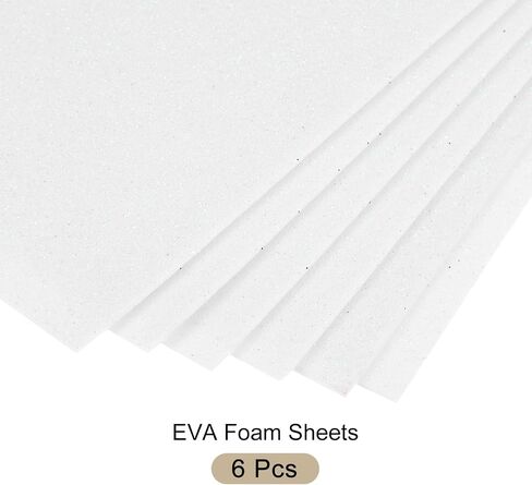 Rebower 6Pcs Foam Sheets Crafts Glitter Foam Arts Paper 12 x 8 x 5/64 Inch [for Crafts Project, Scrapbooking, DIY, Party Handicraft, Costumes]-30cm x 20cm x 2mm / Green in Saudi Arabia