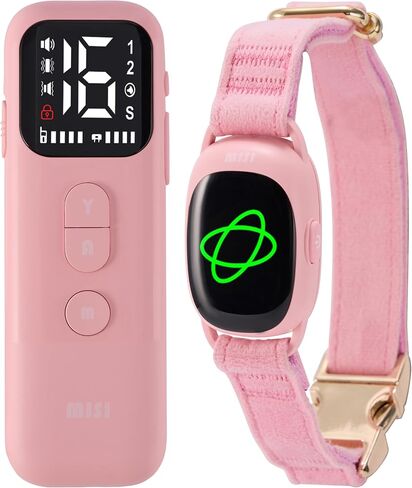 Dog Bark Collar,Dog Training Collar with remote-2600 ft,Non Shock,Adjustable Fit,for Small,Medium,Large Dogs, Advanced Technology with Remote, Automatic Bark Collar, Rechargeable,Anti-Barking,Pink in Kuwait