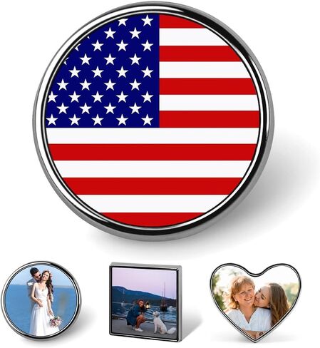 Custom Badges with Your Own Photo/Text/Logo, Personalized Metal Badge ID Tag with Pin, Funny Gifts for Couples, Friends, Clothing Accessories, 3 Styles in Saudi Arabia