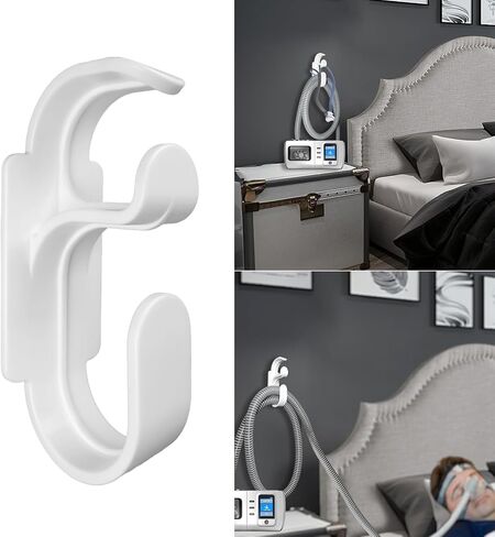 CPAP Hose Hanger for Bed with Anti-Unhook Feature CPAP Hose Mask Holder Hook Prevents CPAP Tube Leaks and Hoses Tangled Together You to Sleep Better (3 Pieces, White) in Saudi Arabia