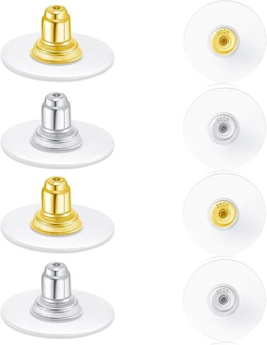 Impalsory 8PCS 18K Gold Plated Locking Earring Backs, 925 Sterling Silver Hypoallergenic for Heavy Droopy Earrings, Replacement for Women & Men in Saudi Arabia