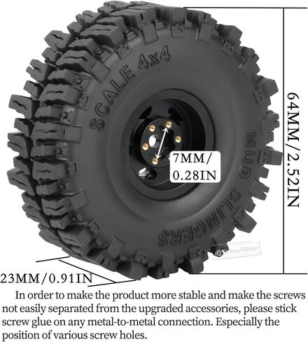 RC 1.0 Beadlock Wheels 1.0 TIRES Beadlock لـ RC Crawler 1/18 TRX4M ، 1/24 SCX24،1.0 عجلات Beadlock وإطارات العجلات النحاسية مع إطارات مطاطية لزجة ناعمة ، 4pcs ، نمط A in Kuwait