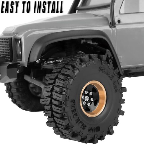 RC 1.0 Beadlock Wheels 1.0 TIRES Beadlock لـ RC Crawler 1/18 TRX4M ، 1/24 SCX24،1.0 عجلات Beadlock وإطارات العجلات النحاسية مع إطارات مطاطية لزجة ناعمة ، 4pcs ، نمط A in Kuwait
