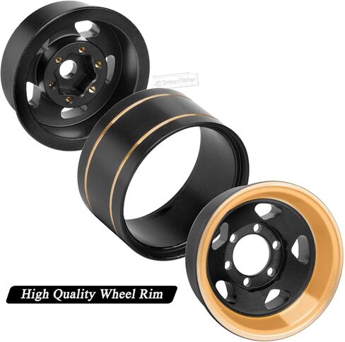 RC 1.0 Beadlock Wheels 1.0 TIRES Beadlock لـ RC Crawler 1/18 TRX4M ، 1/24 SCX24،1.0 عجلات Beadlock وإطارات العجلات النحاسية مع إطارات مطاطية لزجة ناعمة ، 4pcs ، نمط A in Kuwait