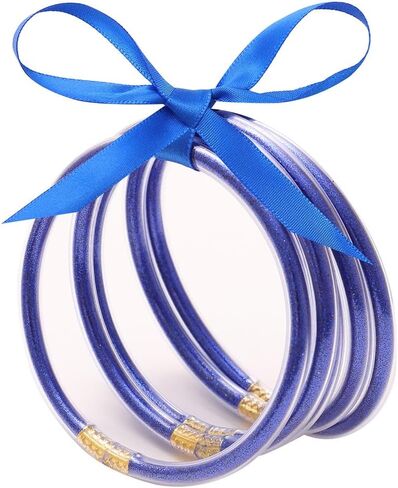 Glitter Jelly Bangles Bracelets Set Colorful Jelly Silicone Bracelets Soft Silicone Glitter Filled Bracelet Holiday Gifts Party Favor Accessories in Saudi Arabia