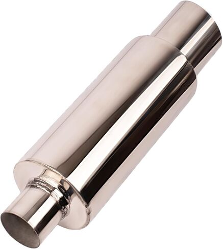 2.0 Inch Inlet 3.0 Inch Outlet Exhaust Muffler 2.0" to 3.0" Universal 15" Length Stainless Steel Polished Exhaust Tip Burnt Blue in Kuwait